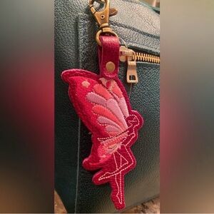 Portland Leather Orchid Pink Bag Charm Bag Flair - NEW